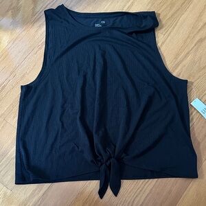 GAP Black Tie-Front Tank Top